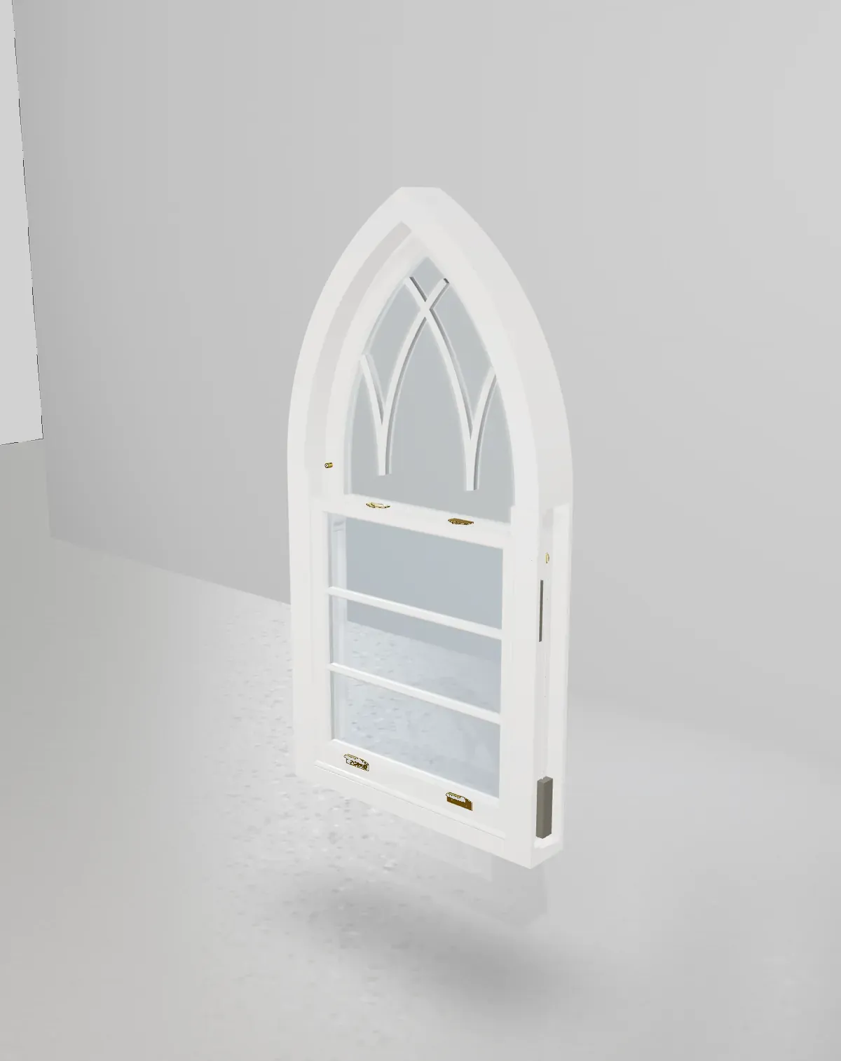 Gothic sash window with Y-tracery intersecting glazing bars — live preview from the Prime Sash Windows 3D configurator