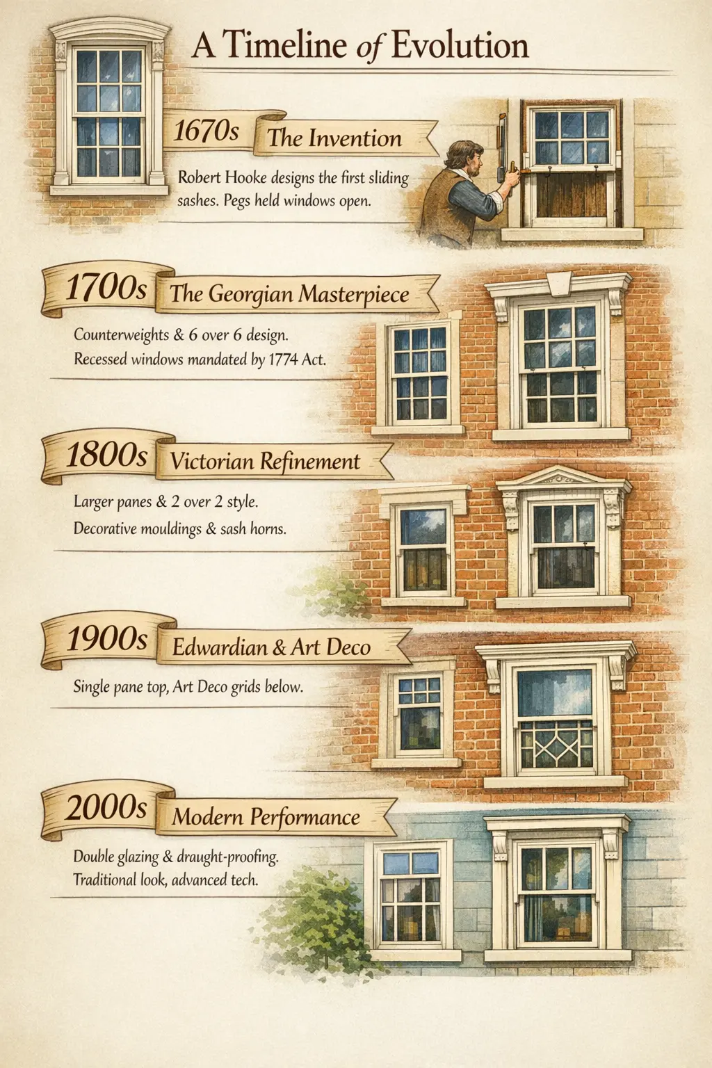 Georgian sash window architectural detail