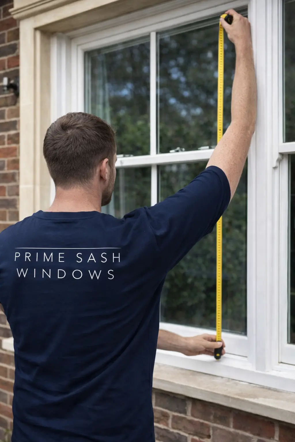 Step 2: Measuring window height at three points