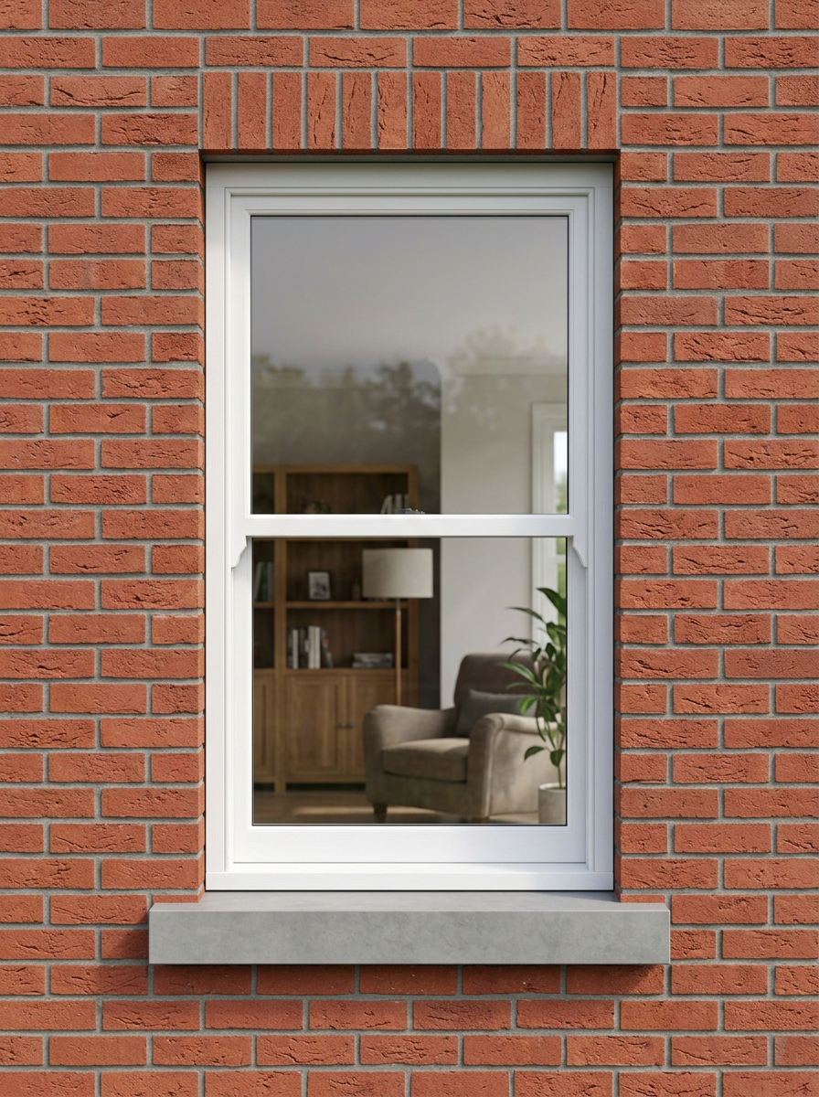 Timber sash window on a London period property